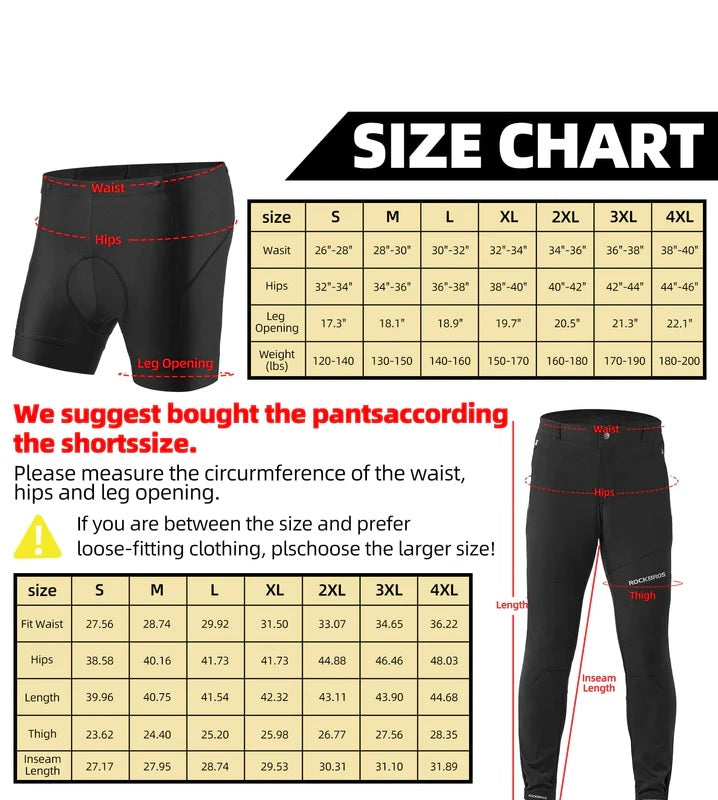 ROCKBROS Pantaloncini da ciclismo su strada imbottiti da uomo Pantaloncini da ciclismo MTB