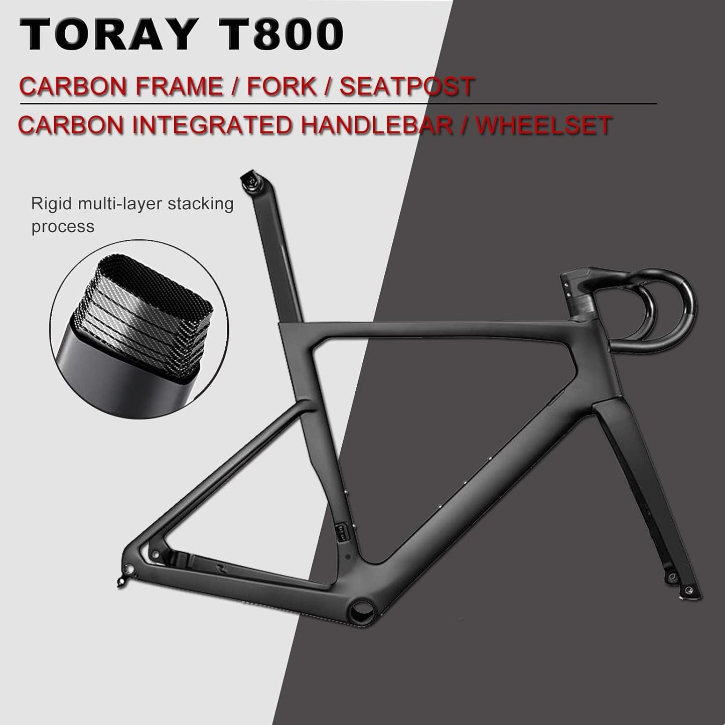 RINOS Bicicletta da strada in carbonio 700C Shimano Ultegra R8000 22 velocità Odin5.0