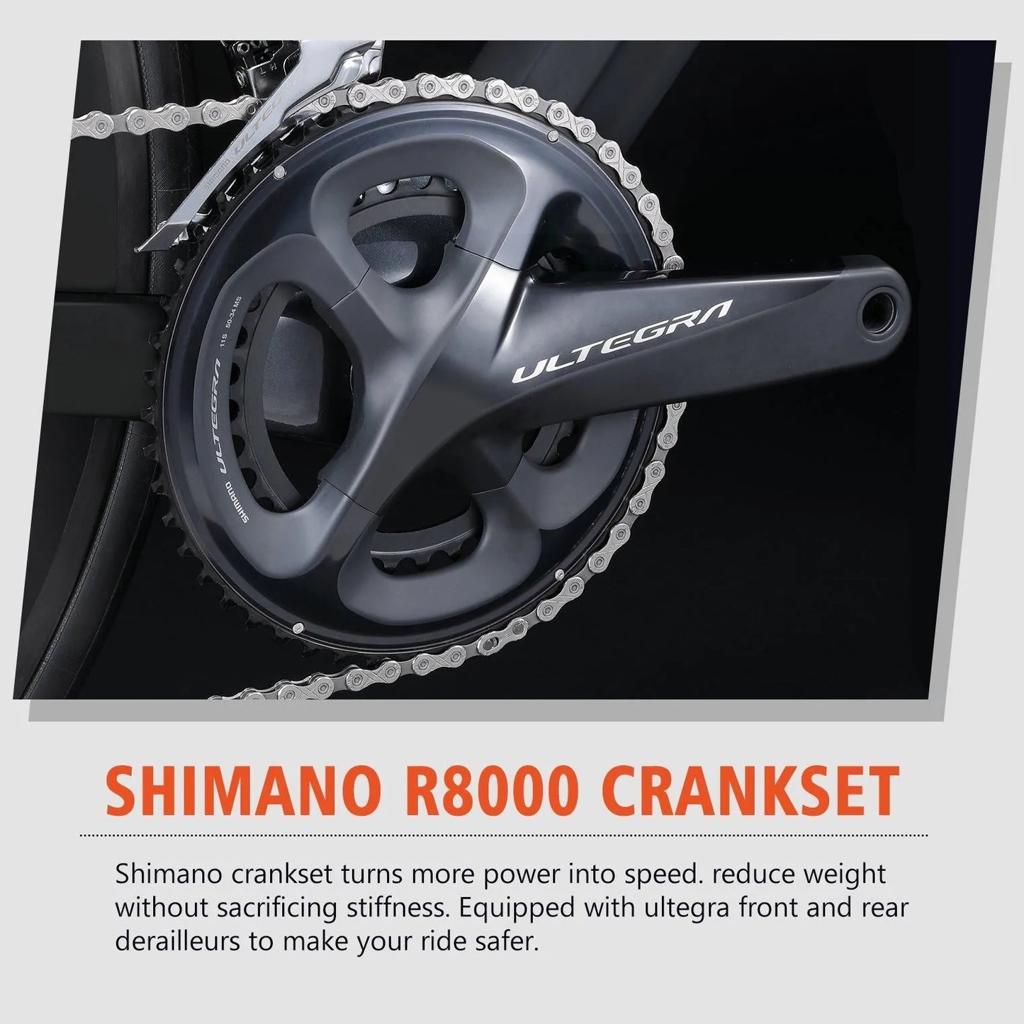 RINOS Bicicletta da strada in carbonio 700C Shimano Ultegra R8000 22 velocità Odin5.0