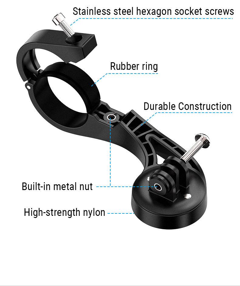 TOWILD AS90 Staffa di estensione per montaggio su torcia per manubrio della bicicletta per luce per computer da bicicletta e GoPro GARMIN XOSS iGPSport