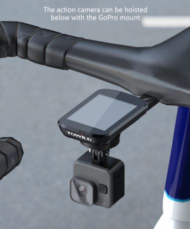 Supporto di estensione integrato TOWILD per luce del ciclocomputer e GoPro