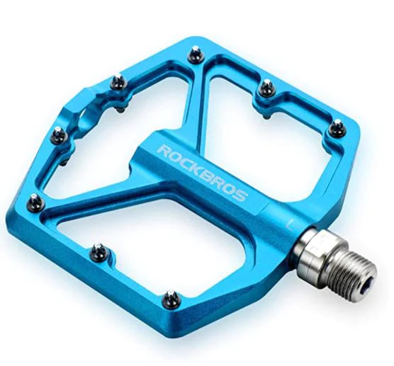 ROCKBROS Pedali per bici da strada Pedali per bici da corsa Pedali a piattaforma in alluminio Pedali per bici ultraleggeri e antiscivolo 9/16 di pollice
