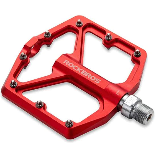ROCKBROS Pedali per bici da strada Pedali per bici da corsa Pedali a piattaforma in alluminio Pedali per bici ultraleggeri e antiscivolo 9/16 di pollice