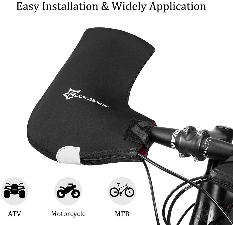 ROCKBROS D16-B Guanti da manubrio invernali termici antivento per bicicletta foderati idrorepellenti