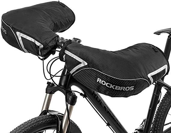ROCKBROS Guanti da manubrio Guanti da manubrio per bicicletta moto scooter foderati antivento idrorepellenti riflettenti