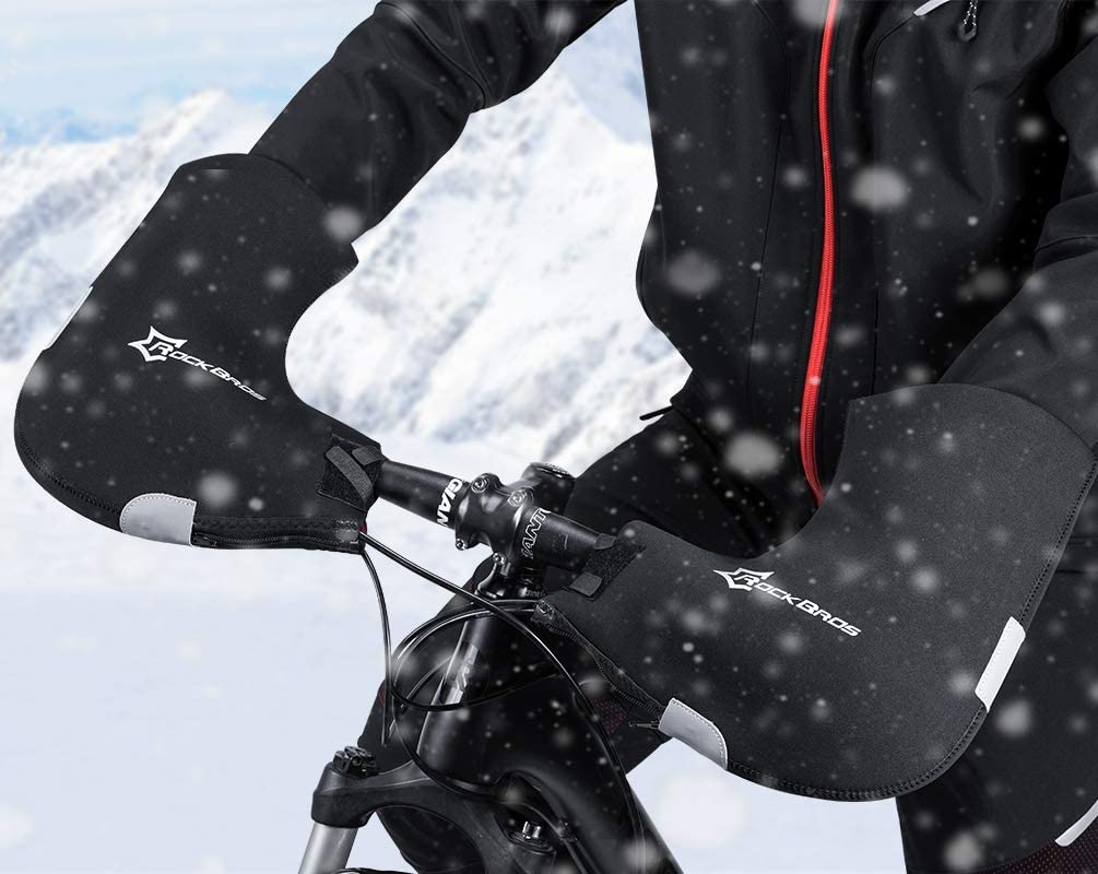 ROCKBROS D16-B Guanti da manubrio invernali termici antivento per bicicletta foderati idrorepellenti