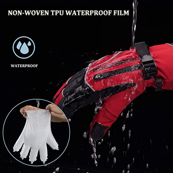 ROCKBROS Guanti invernali Guanti da sci Donna Uomo Caldo Antivento per Sci Snowboard -20 gradi