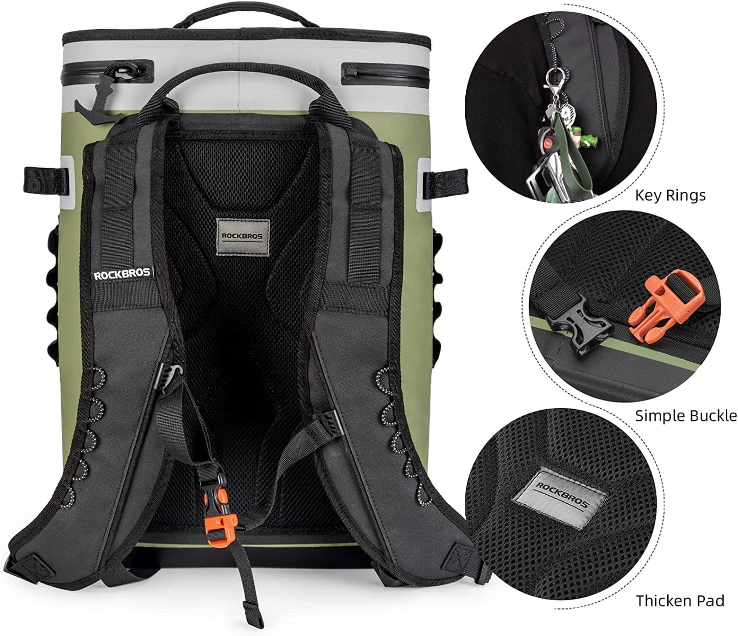 Rockbros Borsa Termica Impermeabile 17L Verde