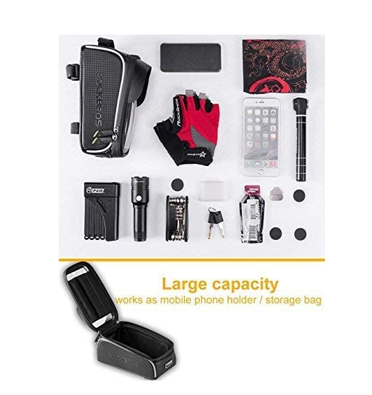ROCKBROS 017 Borsa telaio bici con touchscreen per cellulare fino 6.5 pollici