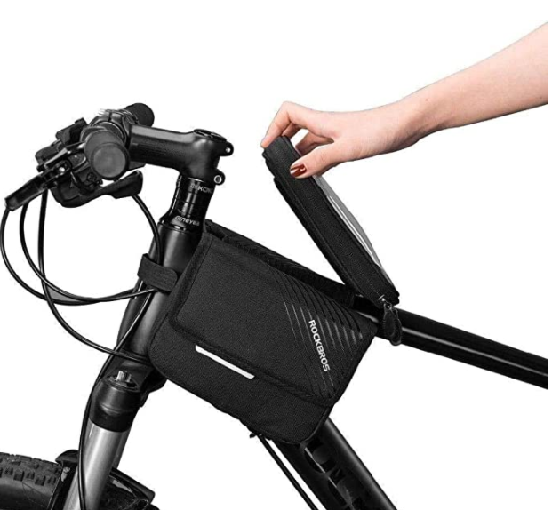 ROCKBROS 030-60BK Borsa per telaio bici con portacellulare fino 6.0 pollici