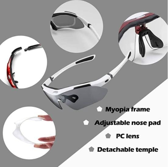 ROCKBROS 10003 Occhiali Sportivi Lenti Polarizzate Con 5 Lenti Intercambiabili