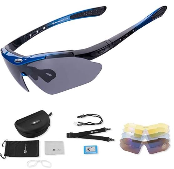 ROCKBROS 10003 Occhiali Sportivi Lenti Polarizzate Con 5 Lenti Intercambiabili
