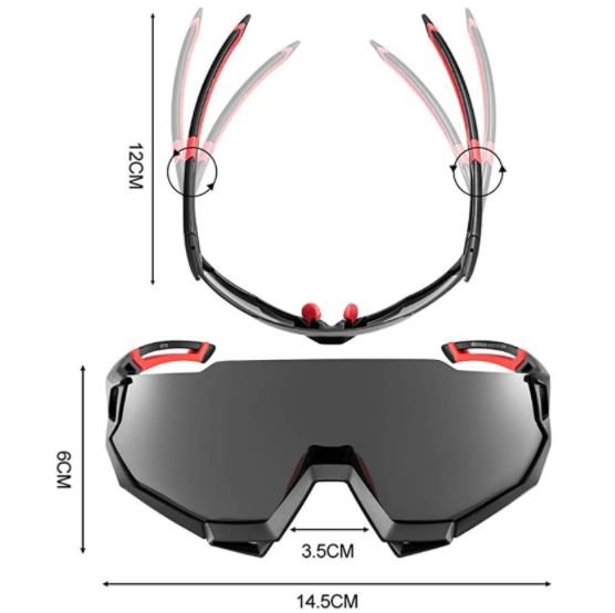 ROCKBROS 10131 Occhiali da ciclismo Occhiali da sole polarizzati con 4 lenti intercambiabili
