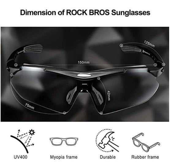 ROCKBROS 10141 Occhiali sportivi fotocromatici Protezione UV400