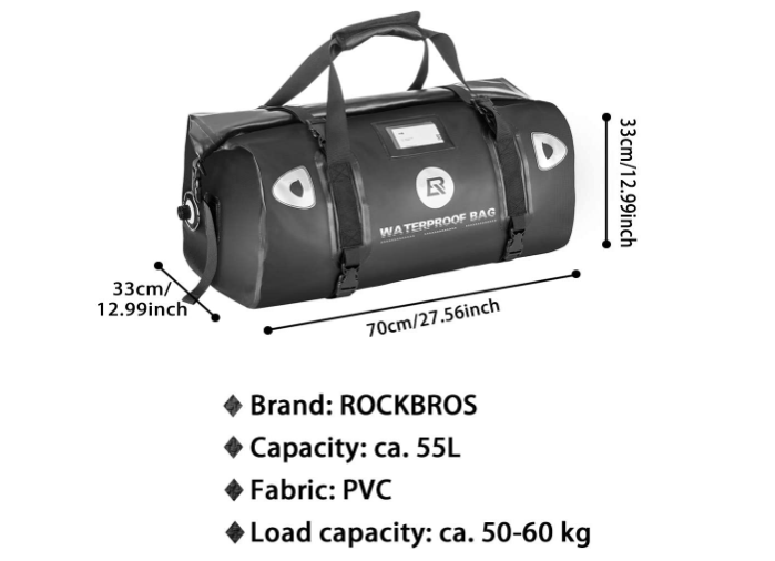 ROCKBROS AS-005 Borsa a rullo borsa posteriore borsa portabagagli moto borsa da sella