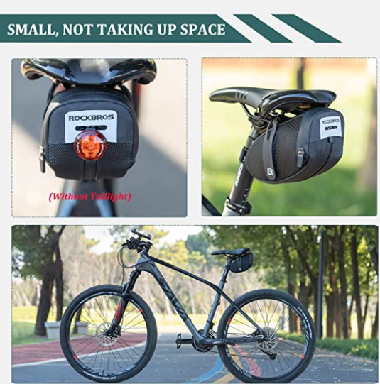 ROCKBROS B74 Borsa da sellino con porta luce posteriore nera