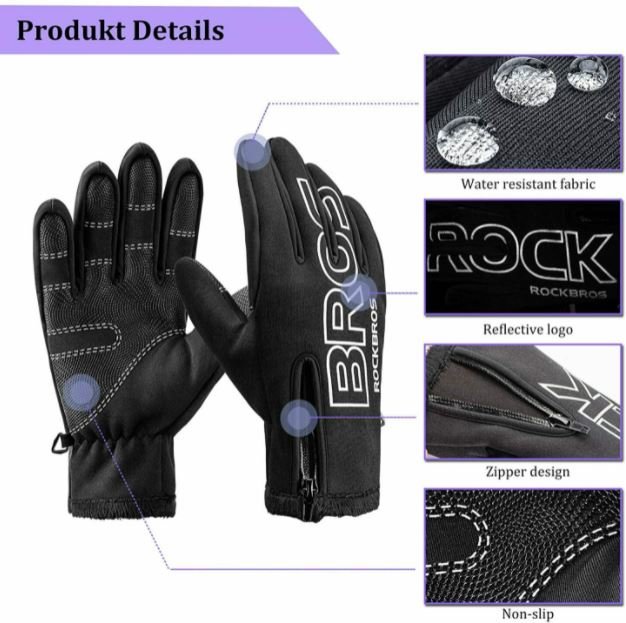 Guanti da ciclismo ROCKBROS Guanti invernali da bici da moto MTB