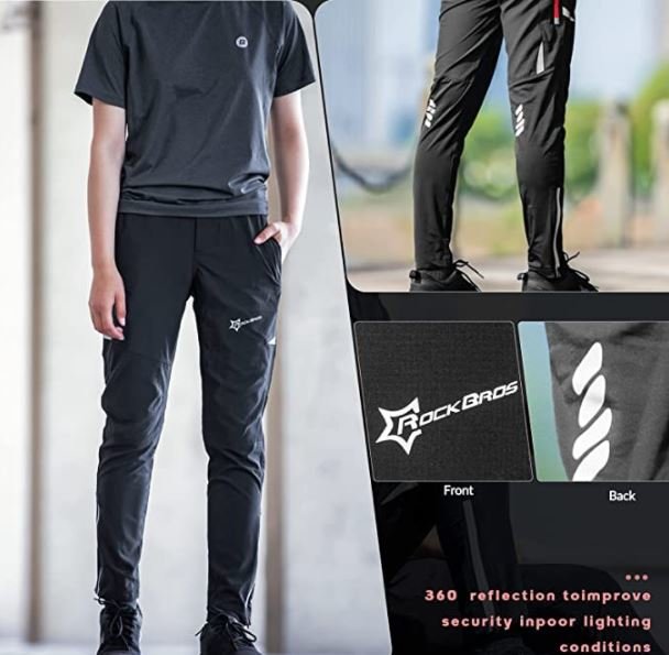 ROCKBROS Pantaloncini da ciclismo da uomo Pantaloncini da ciclismo lunghi permeabili all'aria Pantaloncini da corsa per sport all'aria aperta