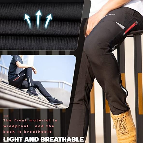 ROCKBROS Pantaloncini da ciclismo da uomo Pantaloncini da ciclismo lunghi permeabili all'aria Pantaloncini da corsa per sport all'aria aperta