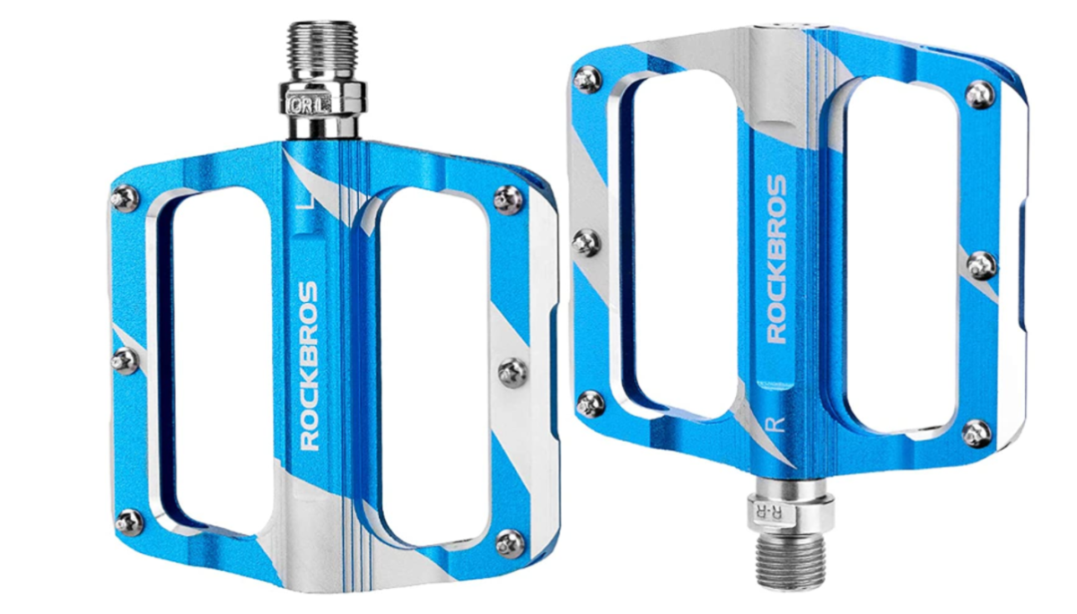 ROCKBROS K306 Pedali da bici piatti 9/16 pollici in alluminio con cuscinetti sigillati tre colori