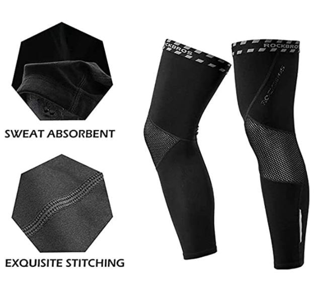 ROCKBROS LKPJ003-3XL scaldamuscoli per ciclisti con paraginocchia (1 paio)