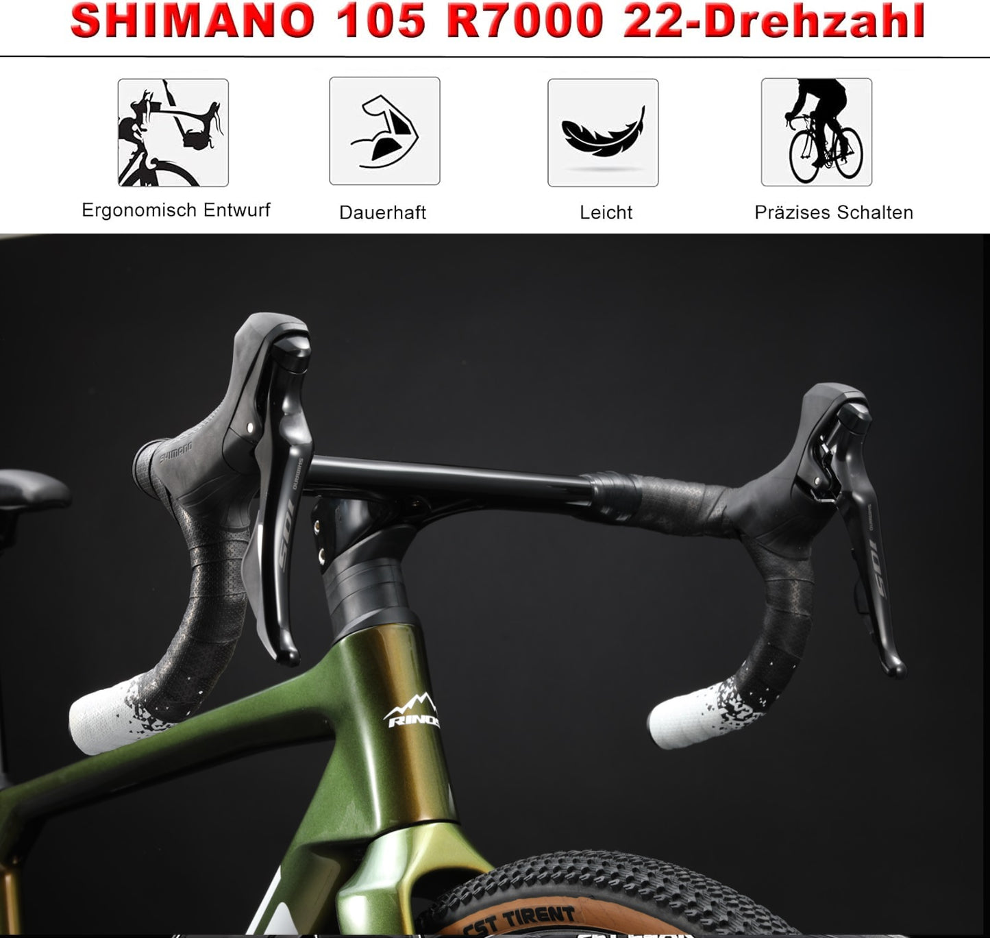 Bici da ghiaia in carbonio RINOS Sandman3.0 Shimano R7000