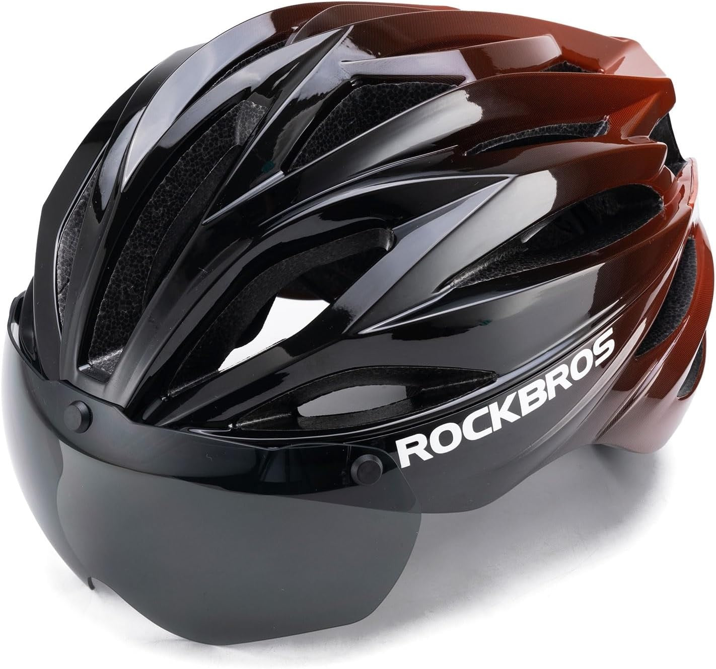 Casco da bicicletta per adulti ROCKBROS con visiera magnetica rimovibile traspirante regolabile per uomo e donna 58-62 cm