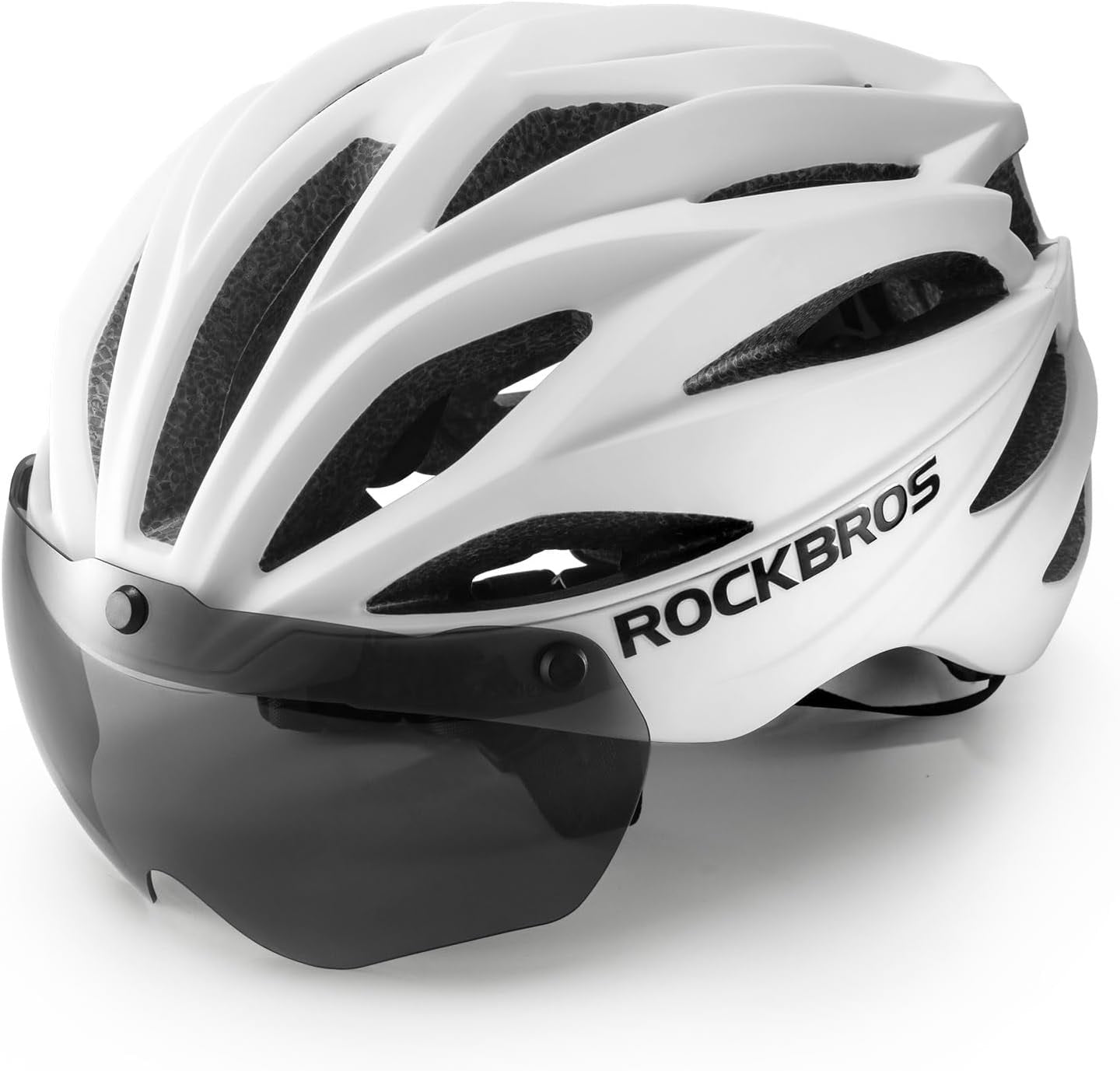 Casco da bicicletta per adulti ROCKBROS con visiera magnetica rimovibile traspirante regolabile per uomo e donna 58-62 cm