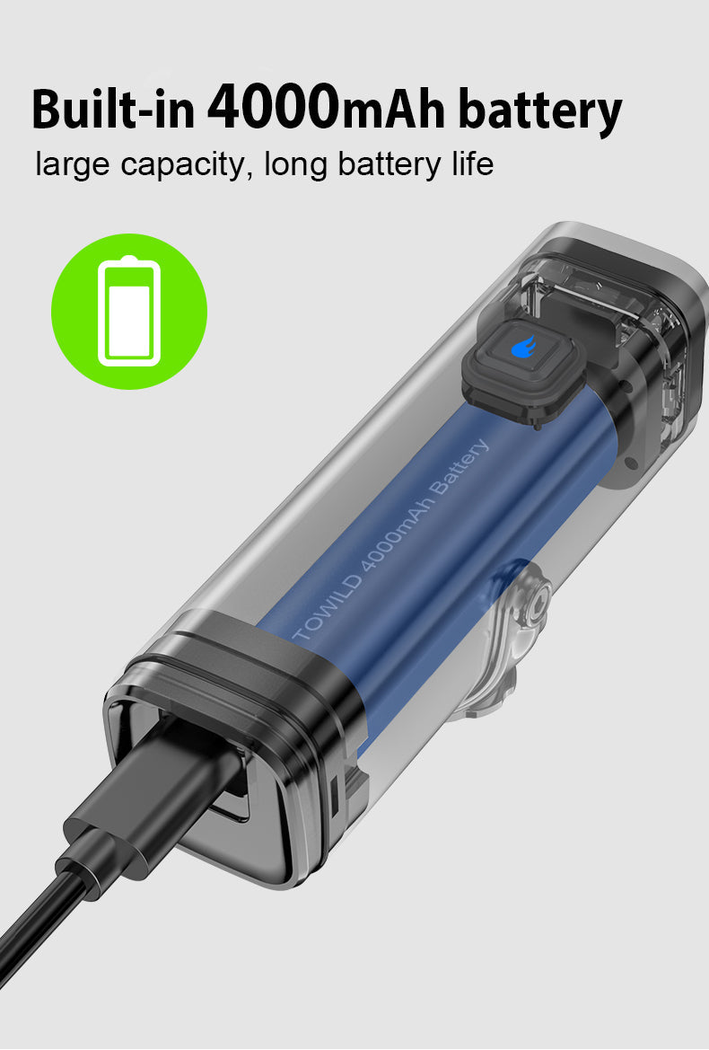 TOWILD CL1000 Luce per bici per guida notturna compatibile con supporto Garmin/GoPro Faro per bicicletta luminoso da 1000 lumen Batteria da 4000 mAh Luce per bici impermeabile per pendolari