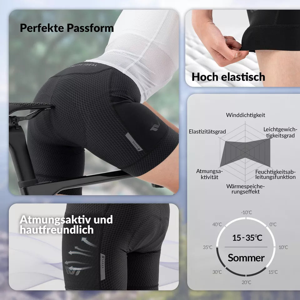 Pantaloncini da ciclismo ROCKBROS TVI, pantaloncini da ciclismo da donna, pantaloncini da ciclismo imbottiti 4D, leggings corti