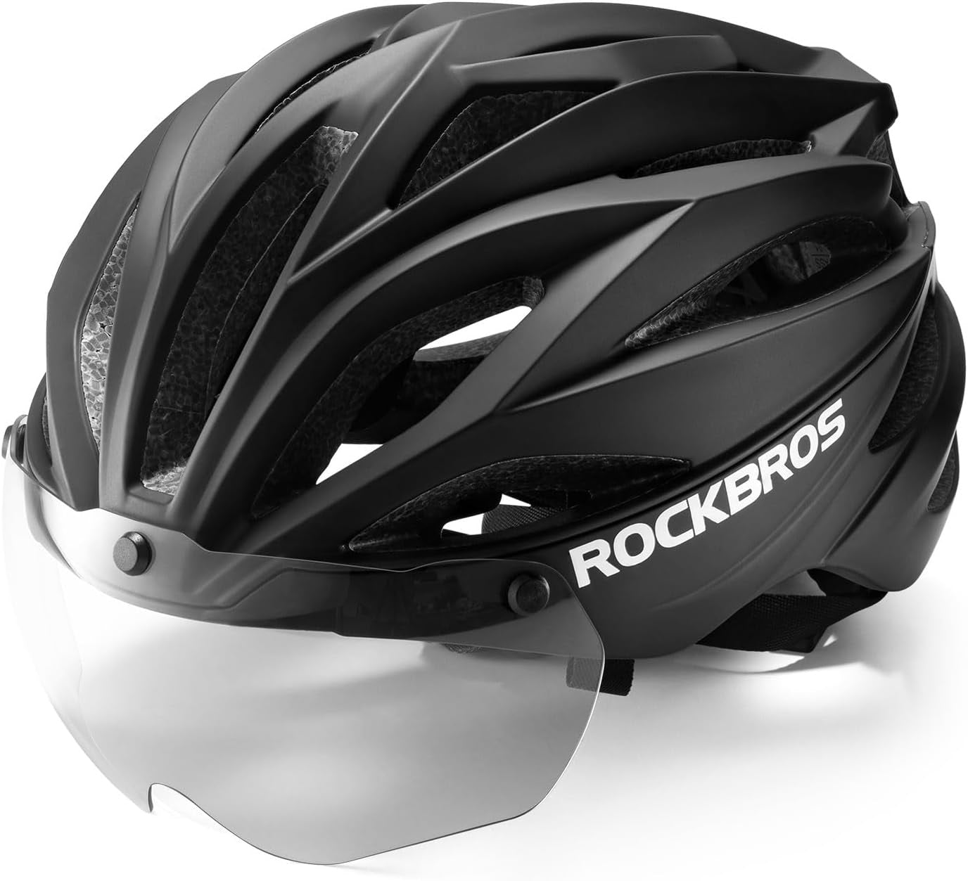 Casco da bicicletta per adulti ROCKBROS con visiera magnetica rimovibile traspirante regolabile per uomo e donna 58-62 cm