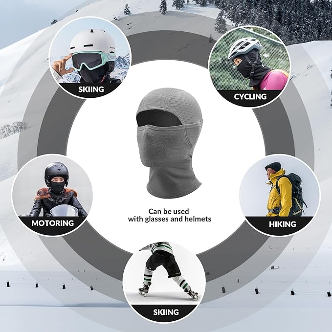 Qunature Passamontagna Passamontagna Invernale da Sci Passamontagna Sci Moto Maschera Donna/Uomo Passamontagna Caldo Antivento Traspirante per Sport all'Aria Aperta Sci Snowboard Ciclismo