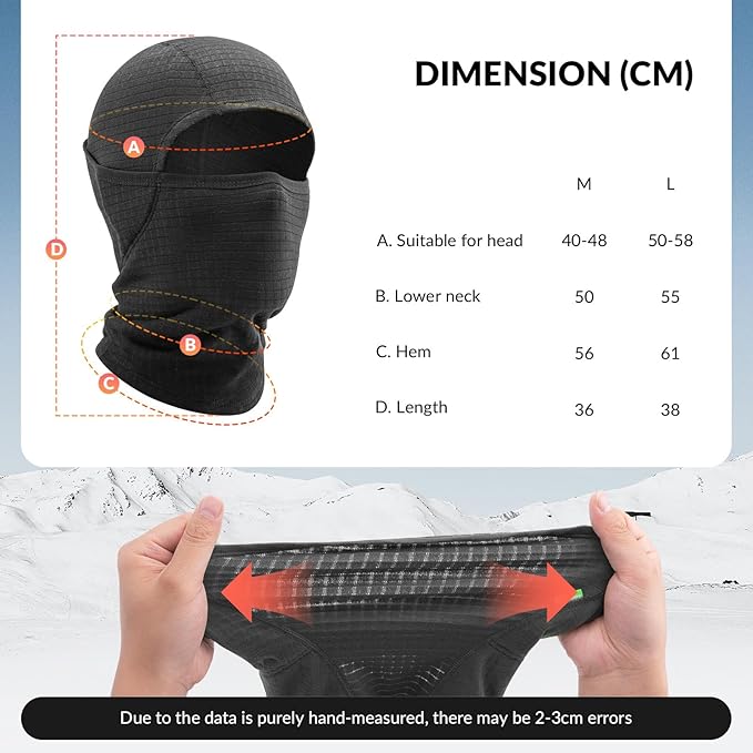 Qunature Passamontagna Passamontagna Invernale da Sci Passamontagna Sci Moto Maschera Donna/Uomo Passamontagna Caldo Antivento Traspirante per Sport all'Aria Aperta Sci Snowboard Ciclismo