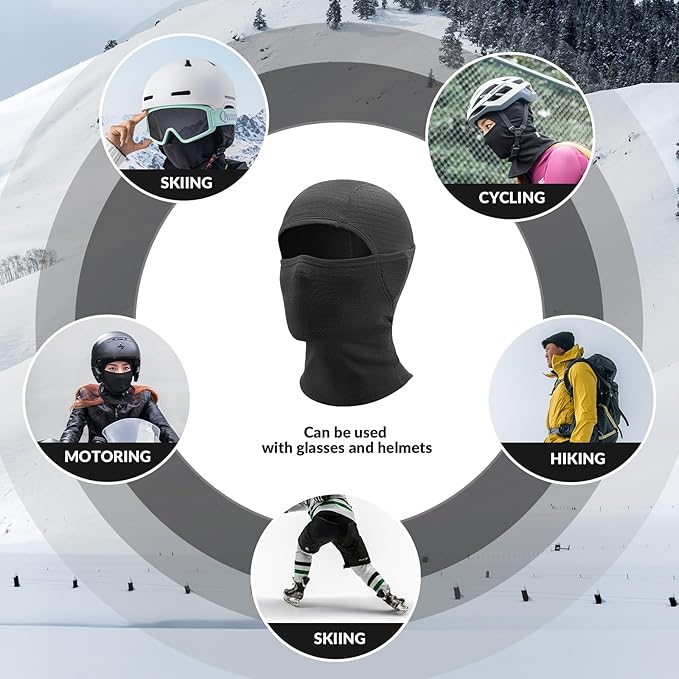 Qunature Passamontagna Passamontagna Invernale da Sci Passamontagna Sci Moto Maschera Donna/Uomo Passamontagna Caldo Antivento Traspirante per Sport all'Aria Aperta Sci Snowboard Ciclismo