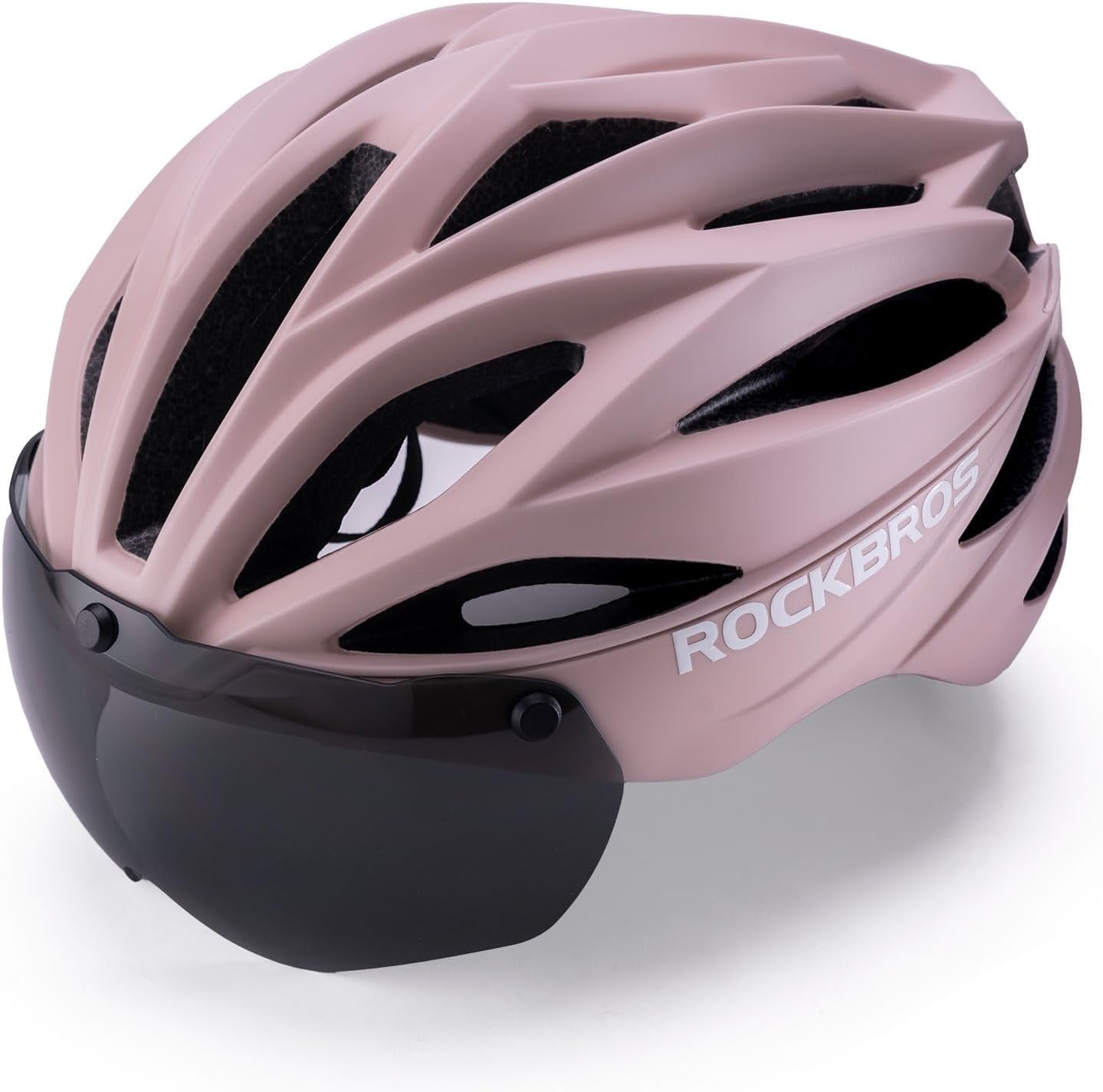 Casco da bicicletta per adulti ROCKBROS con visiera magnetica rimovibile traspirante regolabile per uomo e donna 58-62 cm