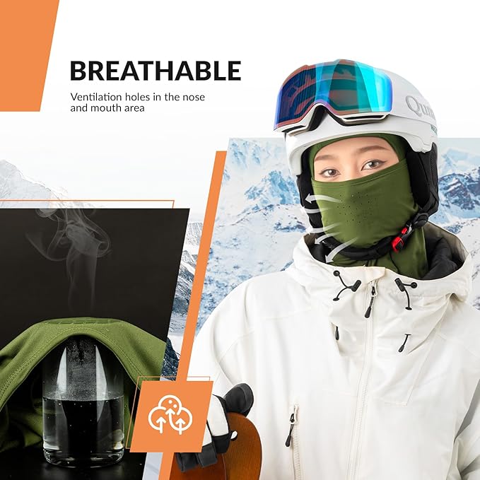 Qunature Passamontagna Passamontagna Invernale Maschera da Sci Antivento Traspirante Maschera M/L per Sport all'Aria Aperta Sci Ciclismo Snowboard Motociclismo Donna/Uomo