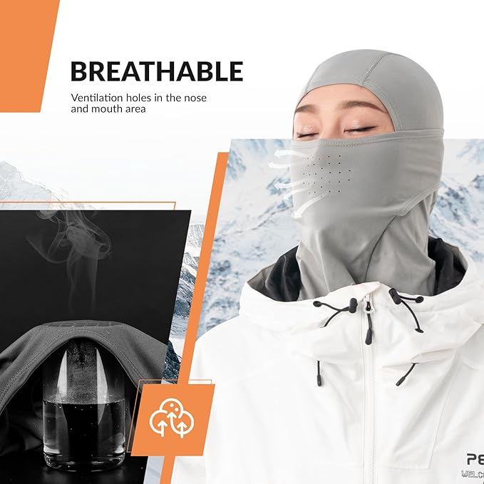 Qunature Passamontagna Passamontagna Invernale Maschera da Sci Antivento Traspirante Maschera M/L per Sport all'Aria Aperta Sci Ciclismo Snowboard Motociclismo Donna/Uomo