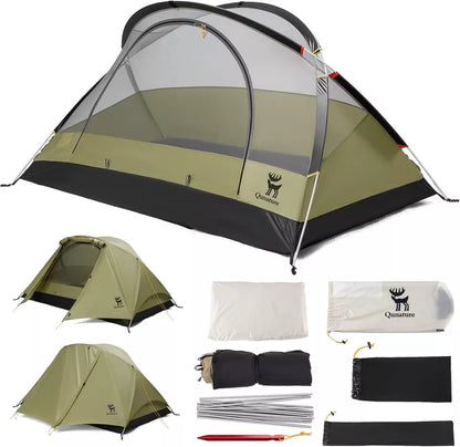 Tenda da campeggio Qunature per 2 persone Tenda zaino Tenda impermeabile con struttura a X