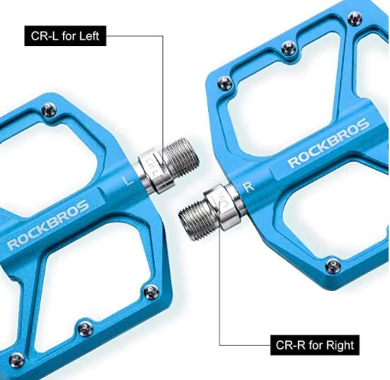 ROCKBROS Pedali per bici da strada Pedali per bici da corsa Pedali a piattaforma in alluminio Pedali per bici ultraleggeri e antiscivolo 9/16 di pollice