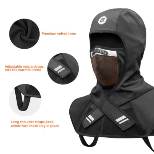 ROCKBROS Passamontagna Invernale Maschera Pile Sci Maschera Antivento Moto Ciclismo