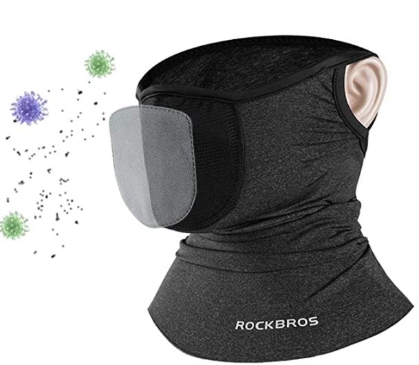 ROCKBROS Sciarpa Passamontagna Cappuccio Altamente Elastico Traspirante Sciarpa Multifunzionale UPF 50+ Cool Ciclismo Mezzo Passamontagna Uomo/Donna