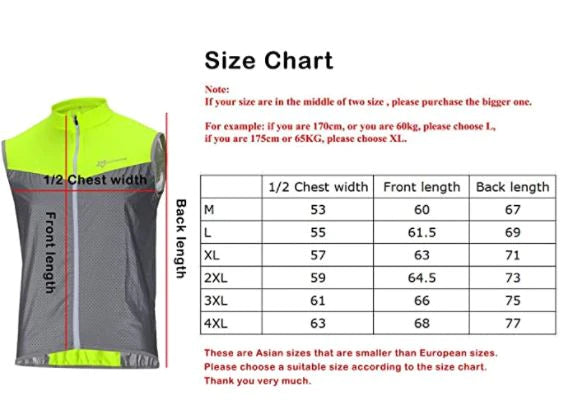 ROCKBROS Gilet da ciclismo Gilet da corsa riflettente antivento traspirante