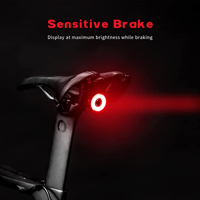 ROCKBROS Luce posteriore intelligente ricaricabile per bicicletta 60 lumen 4 modalità IP65 impermeabile con accensione automatica