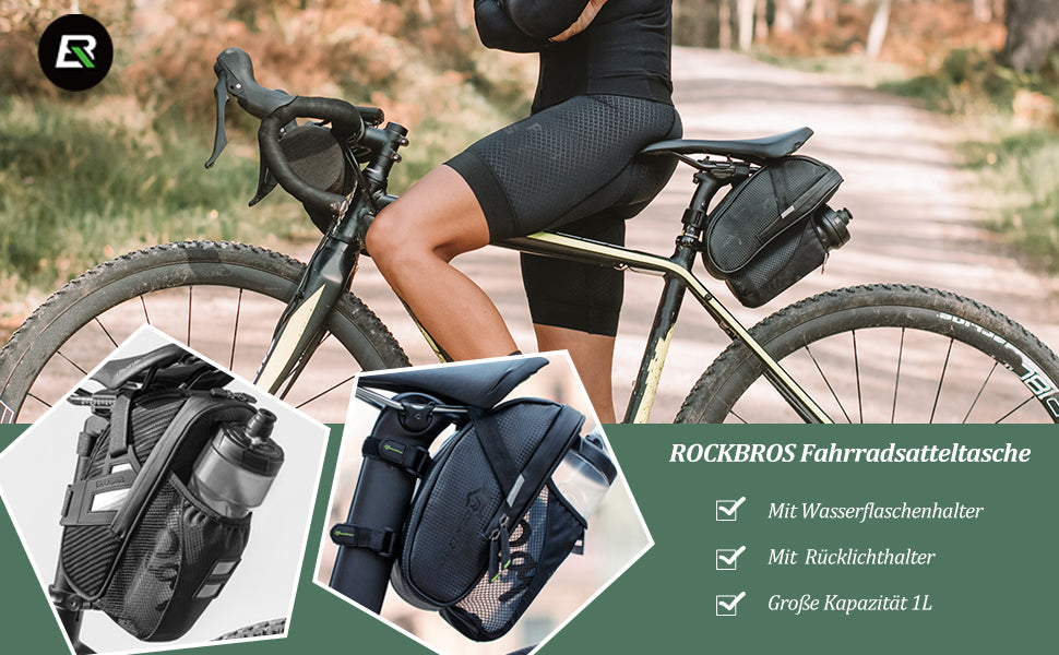 ROCKBROS C7-1 Borsa da sella per bici con portaborraccia