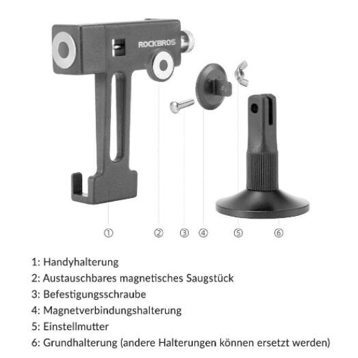 ROCKBROS Portacellulare Portacellulare magnetico multifunzionale universale