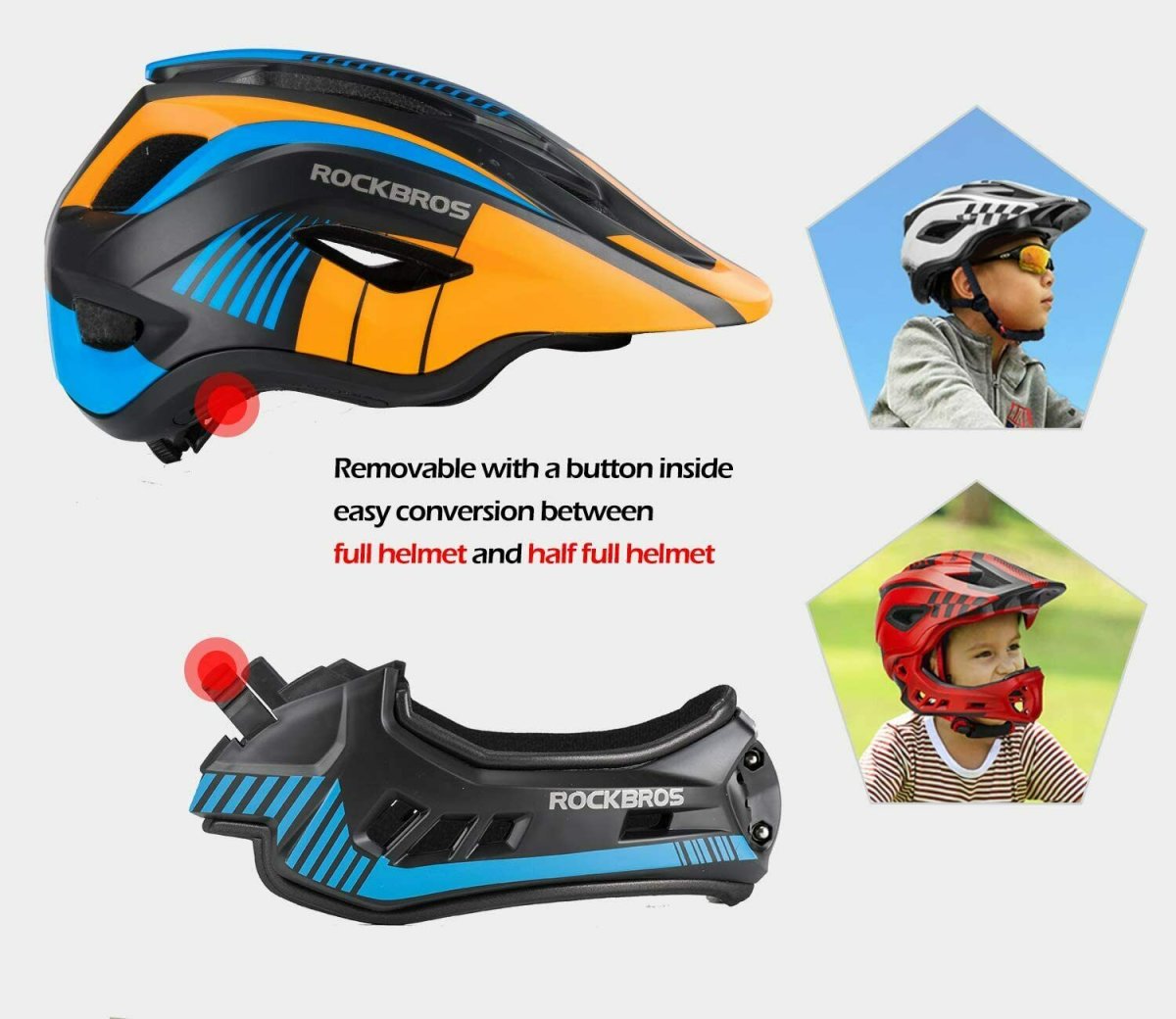 ROCKBROS TT-32S Casco bici bimbi con paramento rimovibile