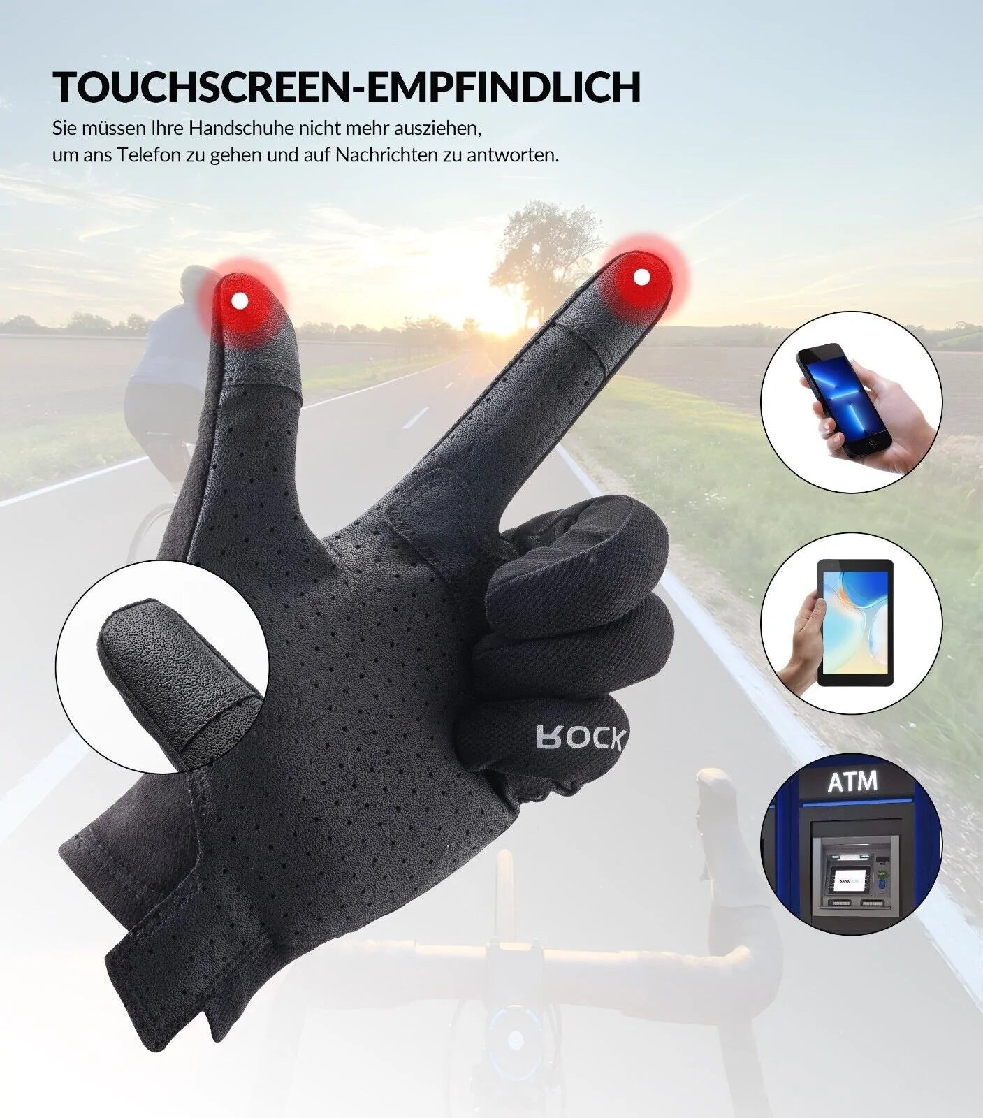 ROCKBROS S299 Guanti da ciclismo Guanti da moto con touch screen