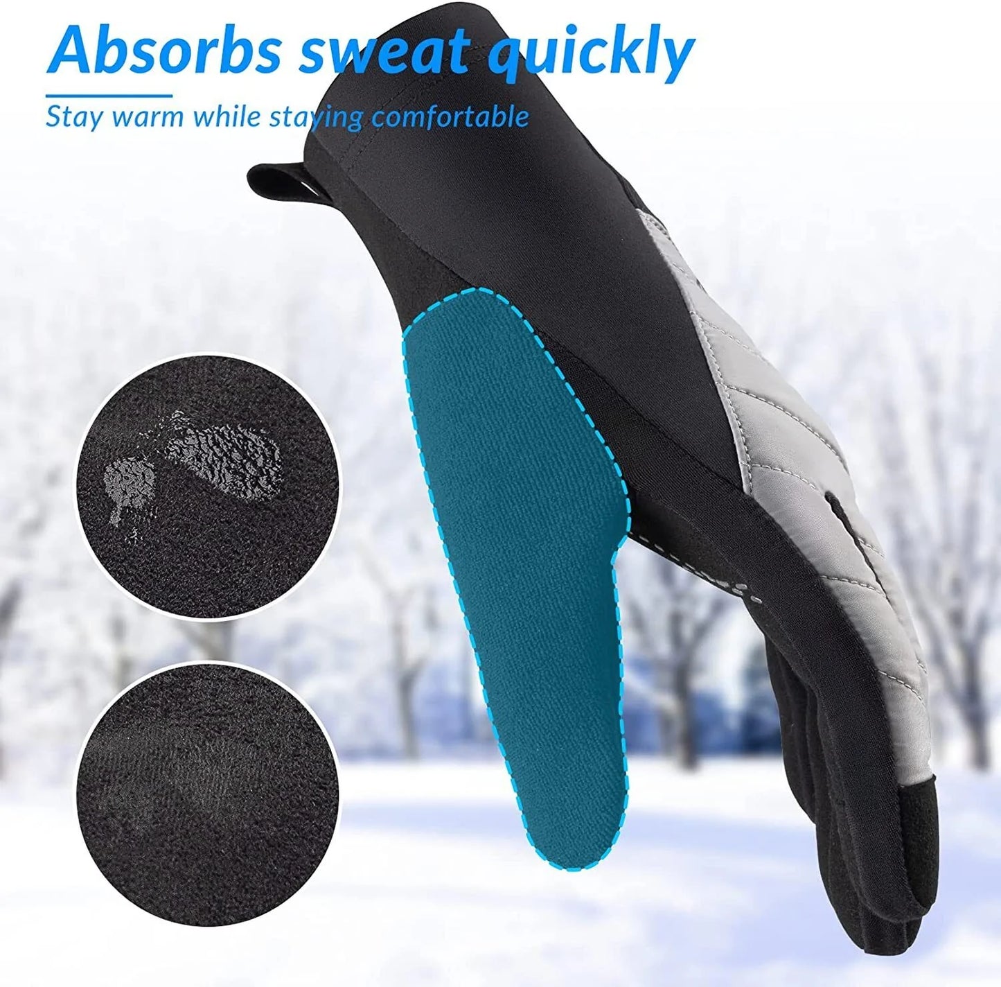 ROCKBROS Guanti da ciclismo invernali Touchscreen Caldo Sport Termico